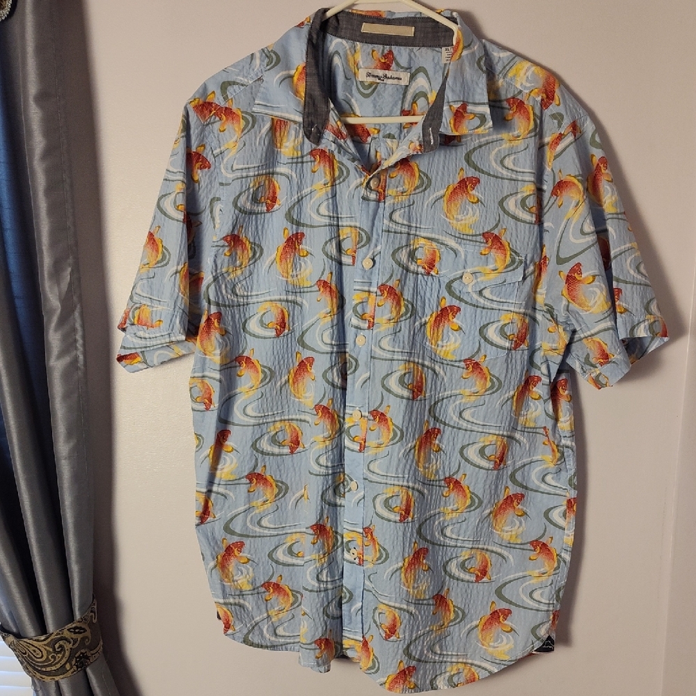 Tommy Bahama Extra Large Hawaiian Shirt Magical Carp Men's